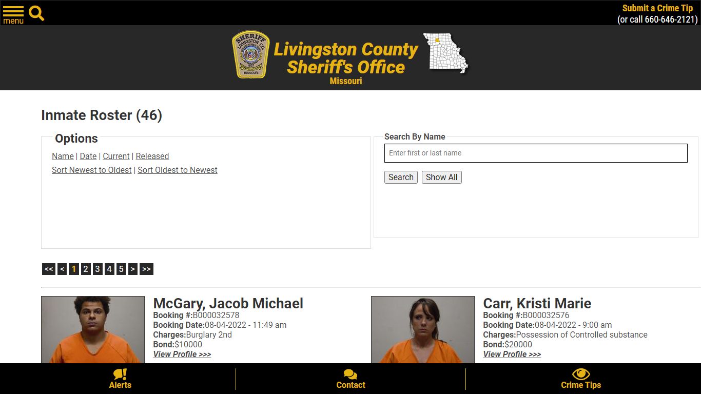 Inmate Roster - Livingston County Missouri Sheriff